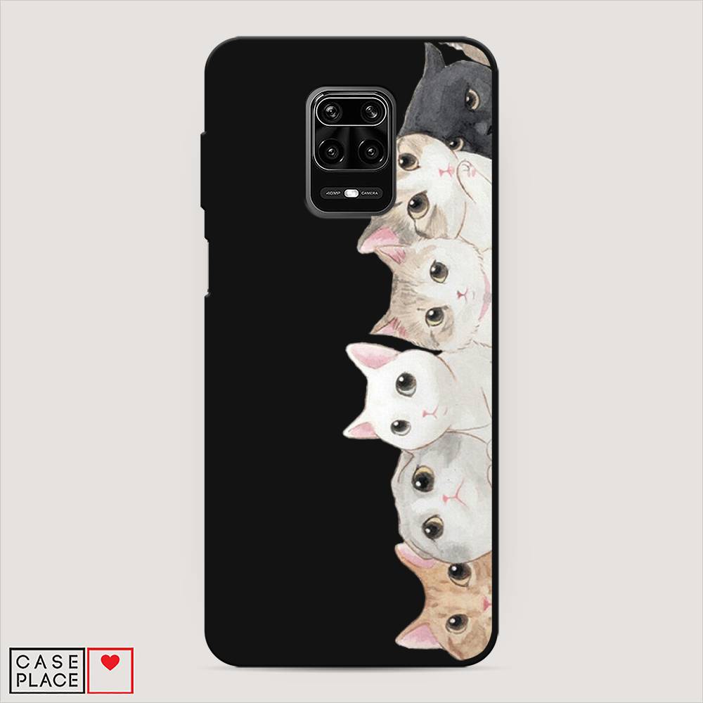 

Матовый силиконовый чехол "Котики" на Xiaomi Redmi Note 9S, Котики