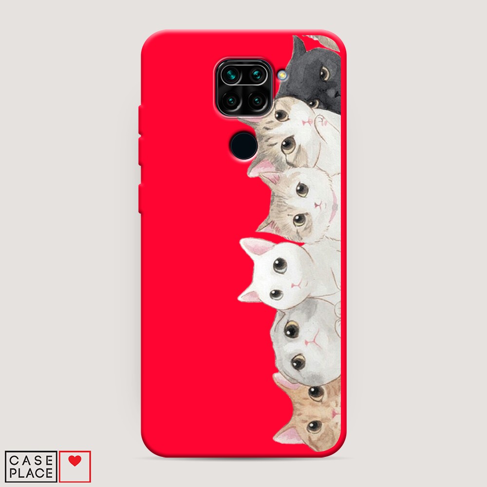 

Матовый силиконовый чехол "Котики" на Xiaomi Redmi Note 9, Котики