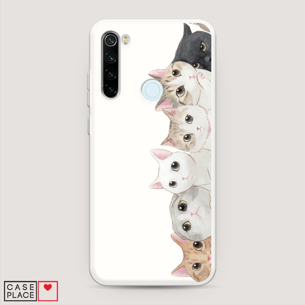 

Матовый силиконовый чехол "Котики" на Xiaomi Redmi Note 8T, Котики