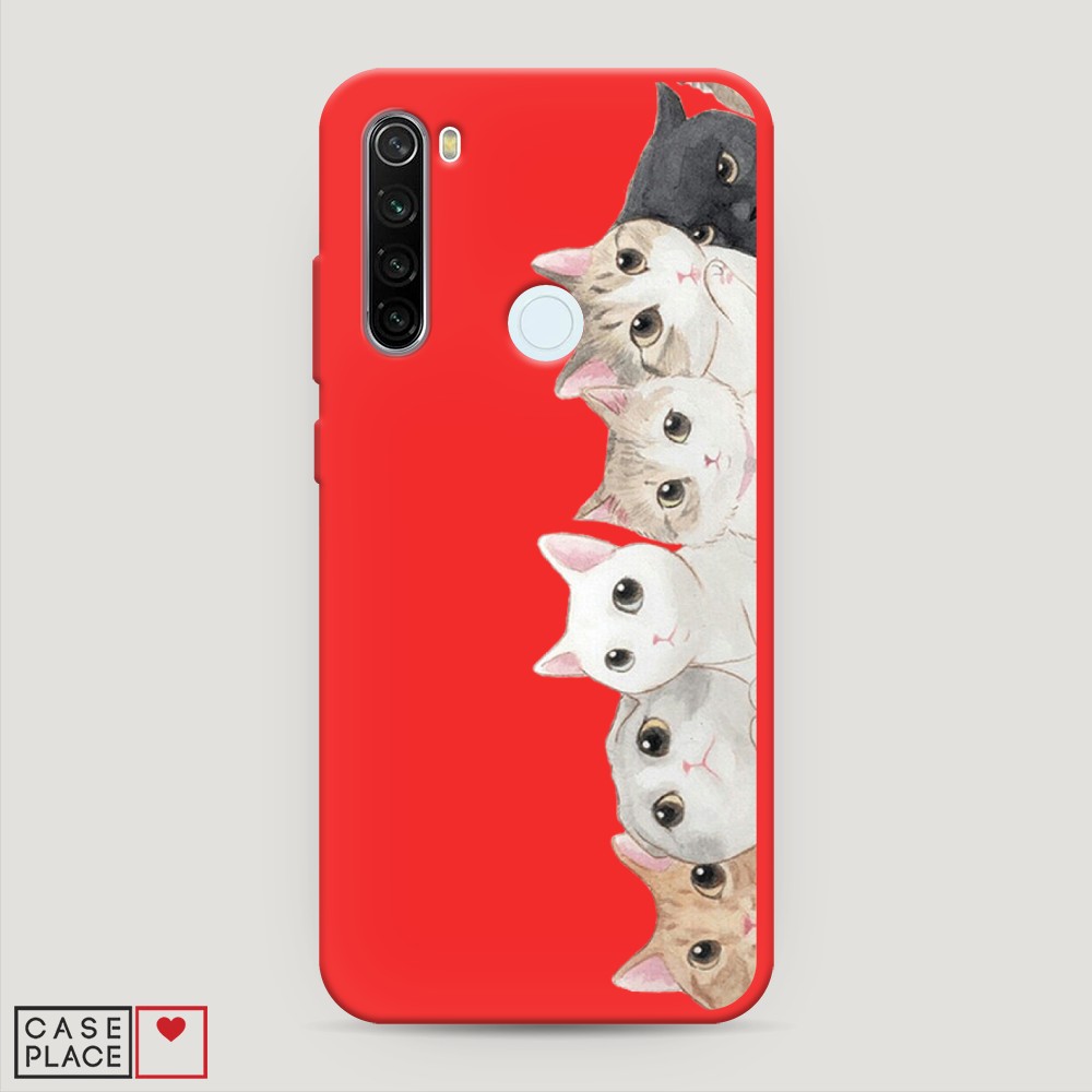 

Матовый силиконовый чехол "Котики" на Xiaomi Redmi Note 8T, Котики