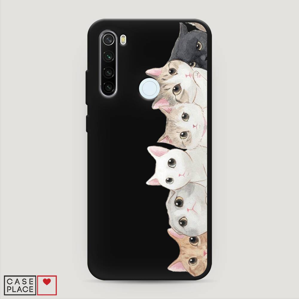 

Матовый силиконовый чехол "Котики" на Xiaomi Redmi Note 8T, Котики