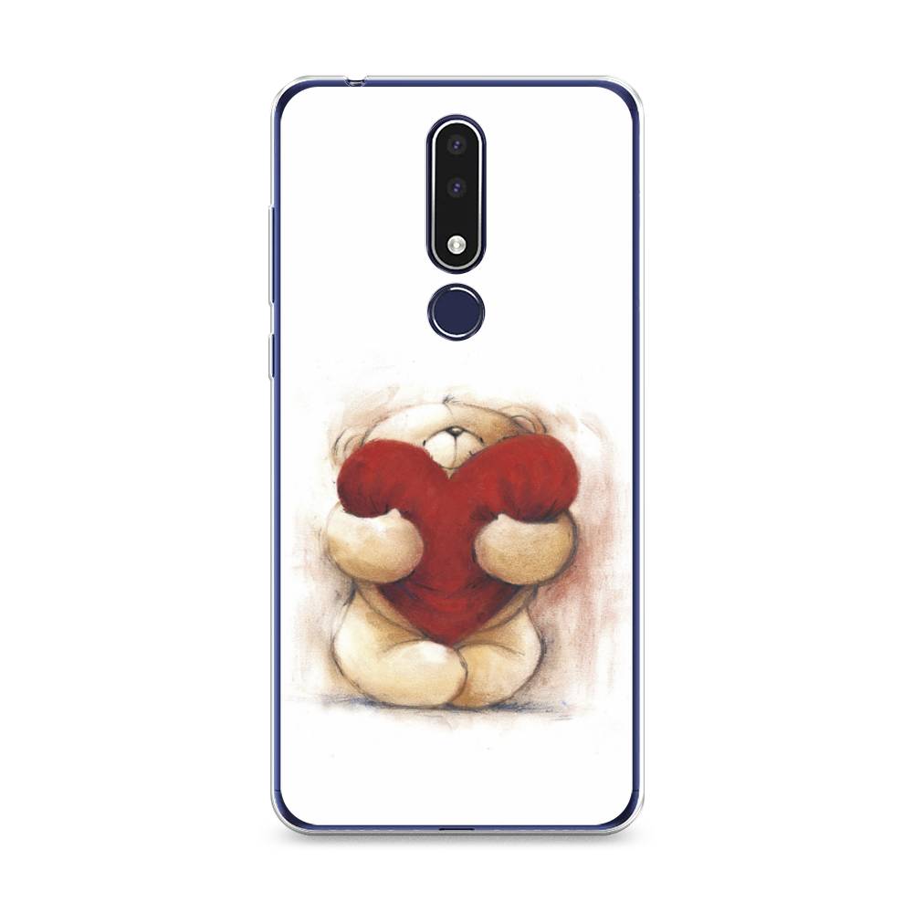 

Чехол Awog на Nokia 3.1 Plus / Нокиа 3.1 Plus "Мишка с сердцем 1", Белый;красный;бежевый, 122850-6