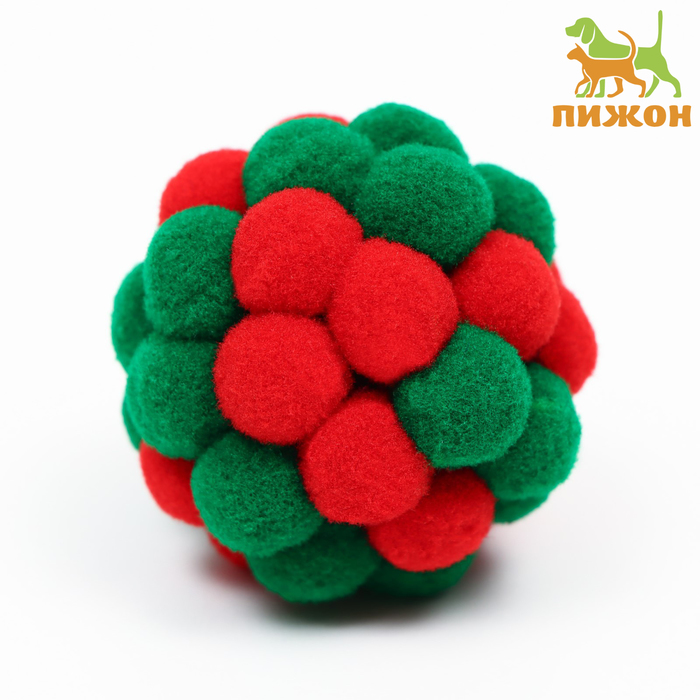 

Игрушка для кошек Пижон Мяч плюшевый, 5 см, красный, зеленый