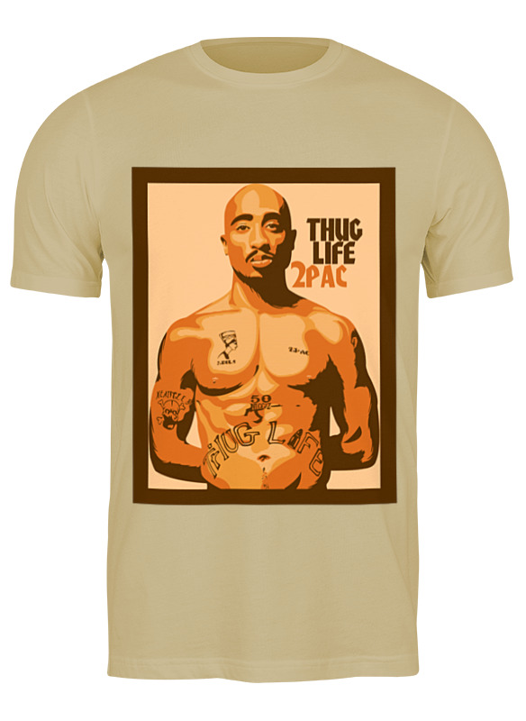 

Футболка мужская Printio Тупак (2pac) бежевая M, Бежевый, Тупак (2pac)
