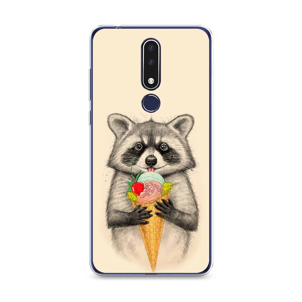 

Чехол Awog на Nokia 3.1 Plus / Нокиа 3.1 Plus "Енот с мороженым", Бежевый;серый, 122850-10