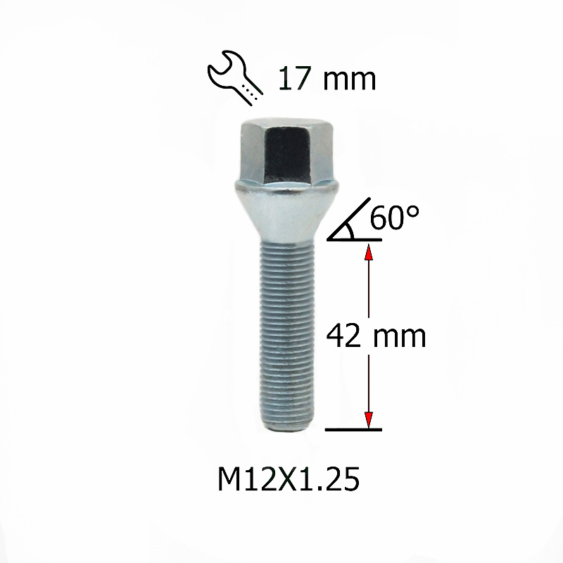 

Болт M12X1,25X42 кл.17 Цинк, 10шт.
