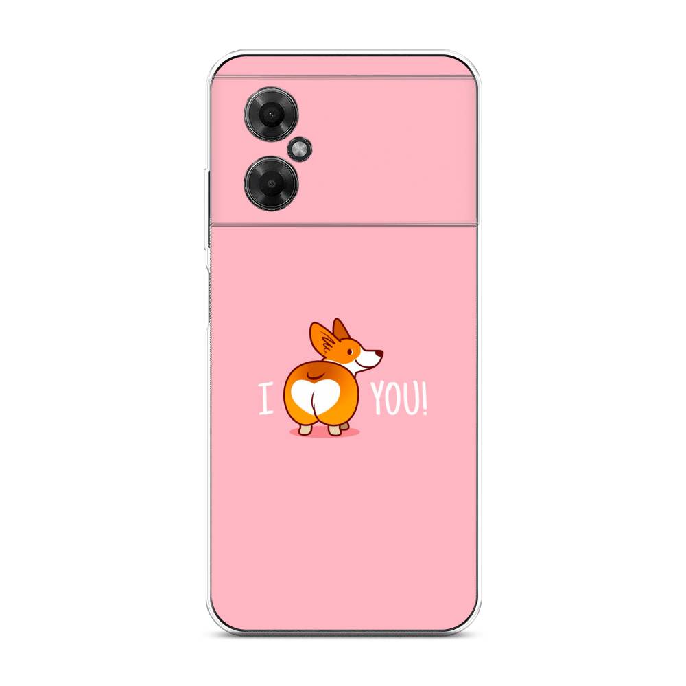 

Чехол на Xiaomi Poco M4 5G "Корги I love you", Розовый;коричневый;белый, 316550-1