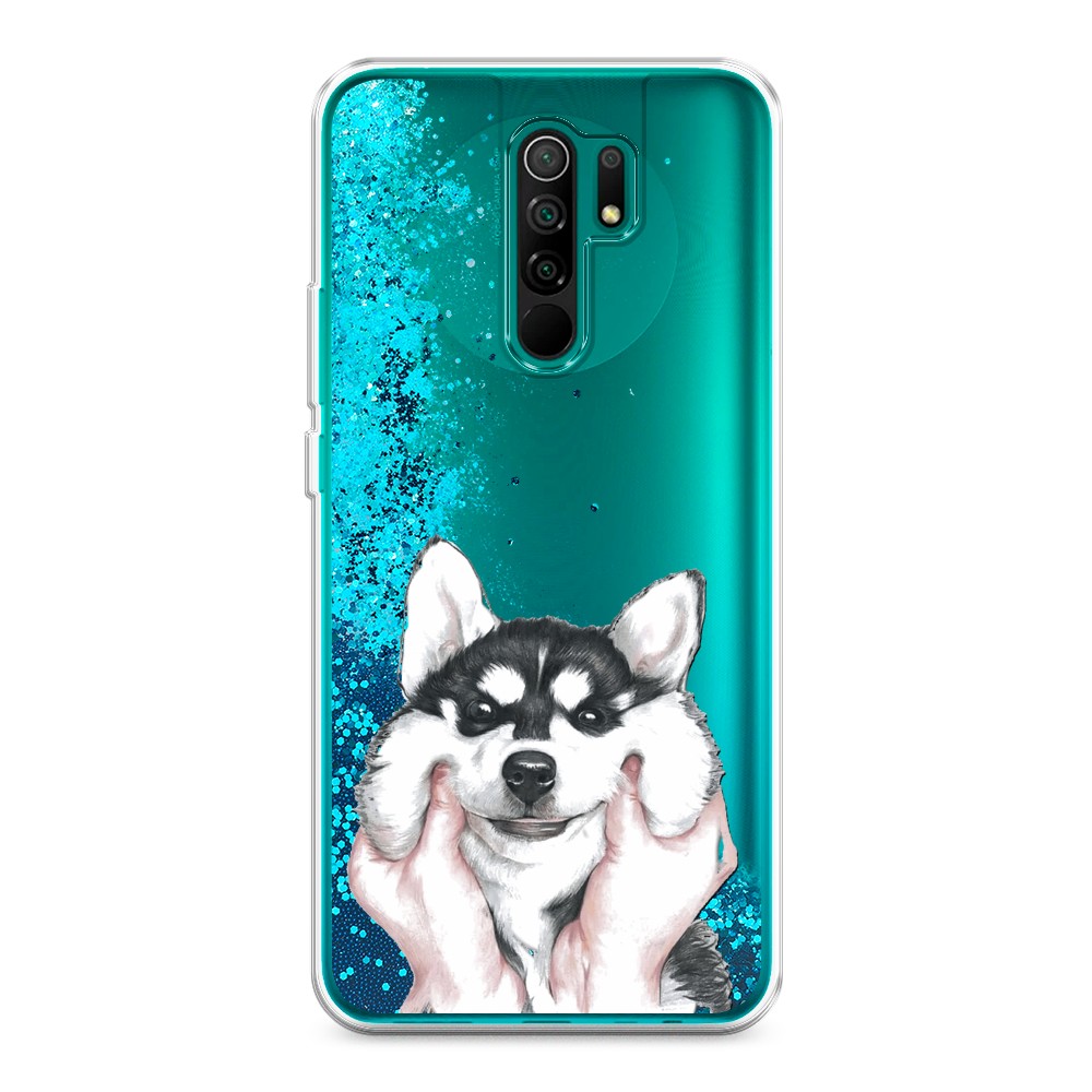 

Жидкий чехол с блестками "Щечки хаски" на Xiaomi Redmi 9, 38393-1