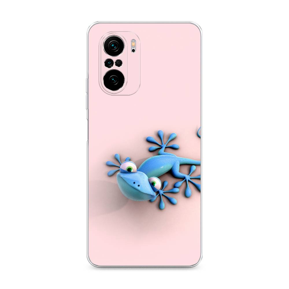 

Чехол Awog на Poco F3/Redmi K40/Mi 11i "Голубая ящерка", Разноцветный, 310150-2