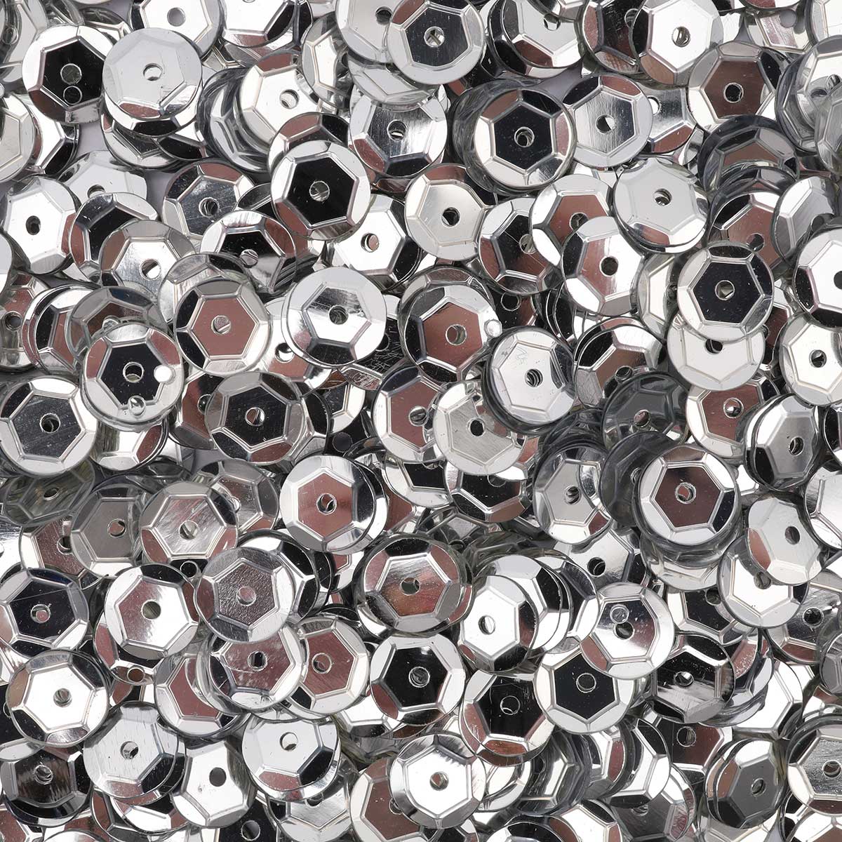Пайетки граненые Astra&Craft, 6 мм, 10 г (1 серебро), 10 упак