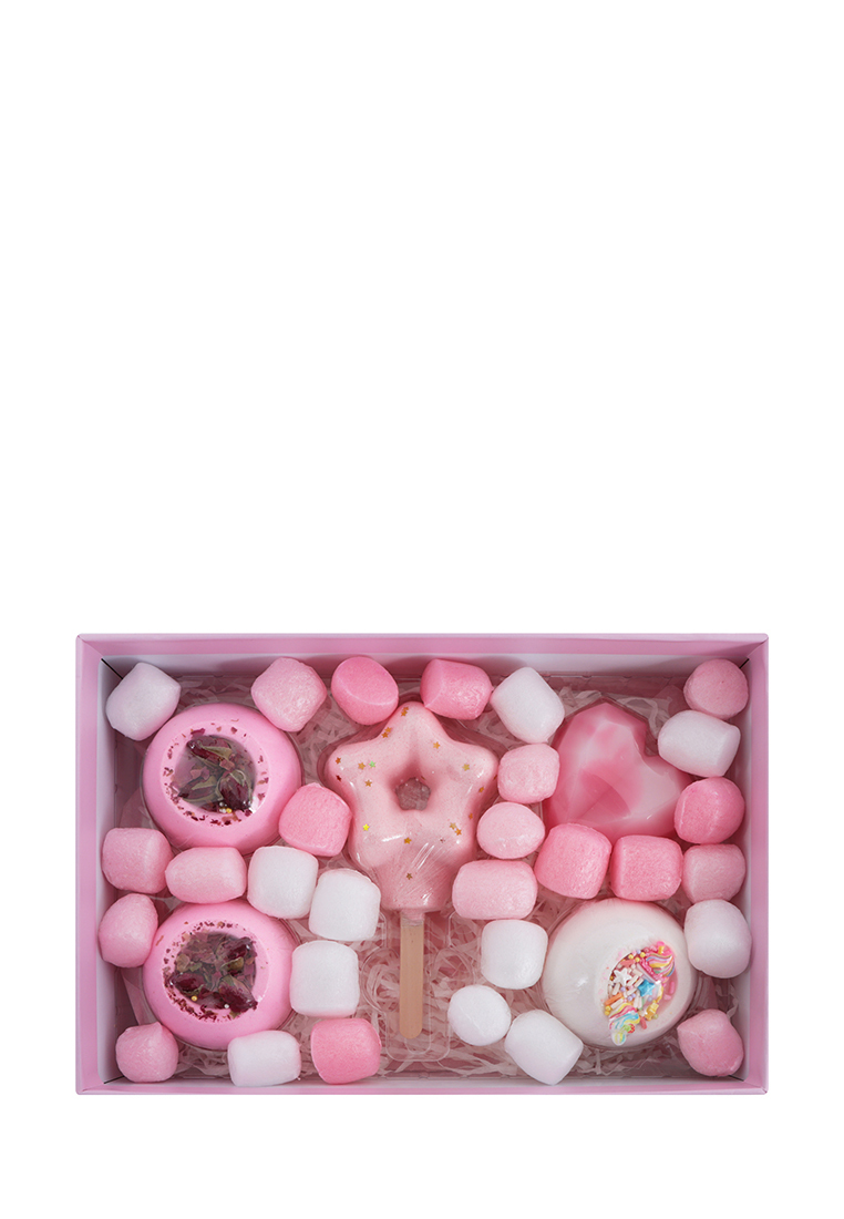 Набор бомбочек для ванны Kari белая, розовая коробка под торт 2 окна с ручками белая 22 х 22 х 15 см