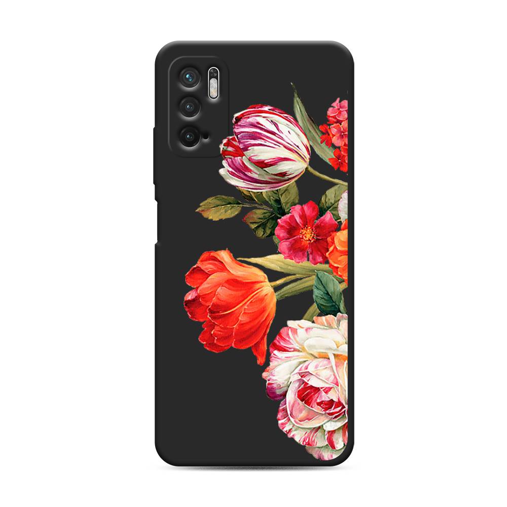 фото Матовый силиконовый чехол "весенний букет" на xiaomi redmi note 10 5g awog