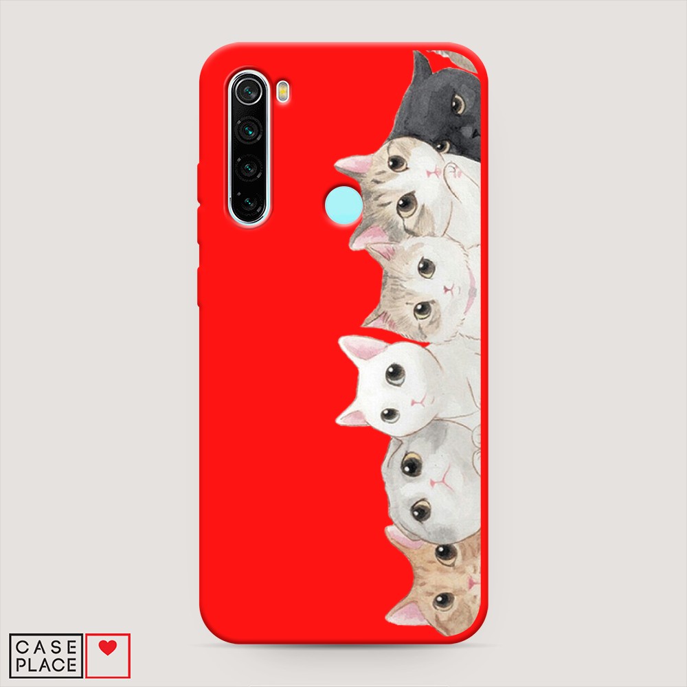

Матовый силиконовый чехол "Котики" на Xiaomi Redmi Note 8, Котики