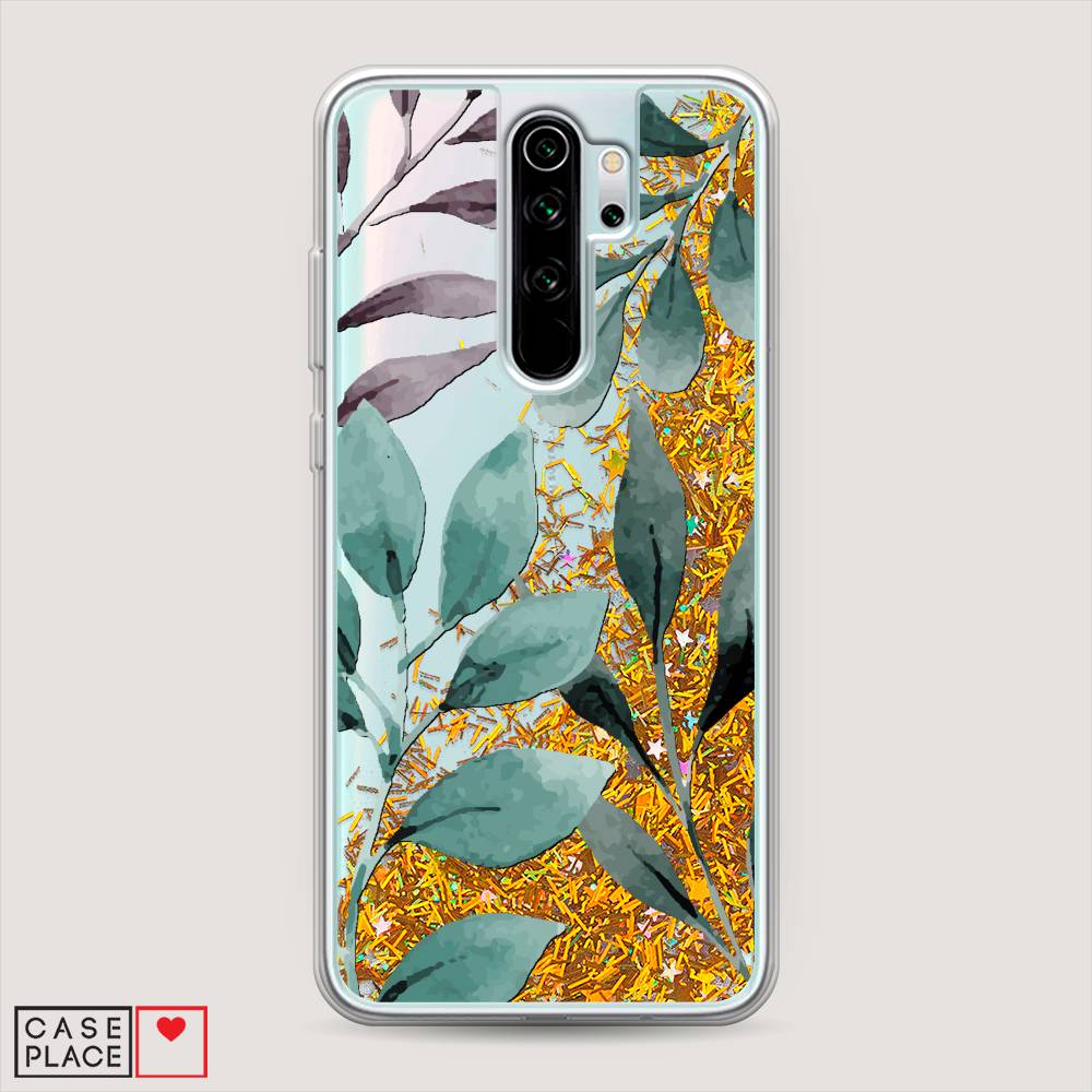 

Жидкий чехол с блестками "Листы цветов" на Xiaomi Redmi Note 8 Pro, 36690-1