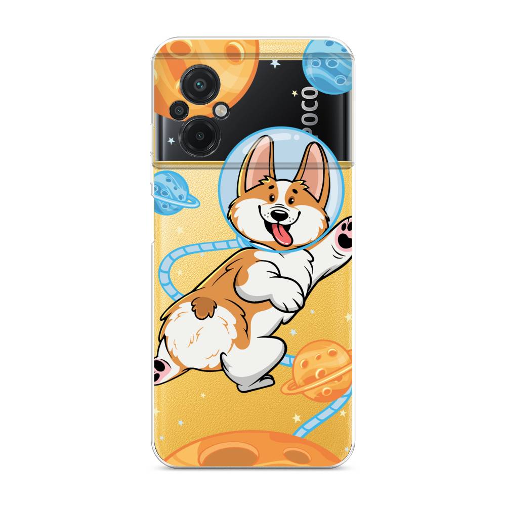 

Чехол на Xiaomi Poco M5 "Корги-космонавт", Голубой;бежевый;белый, 316450-1