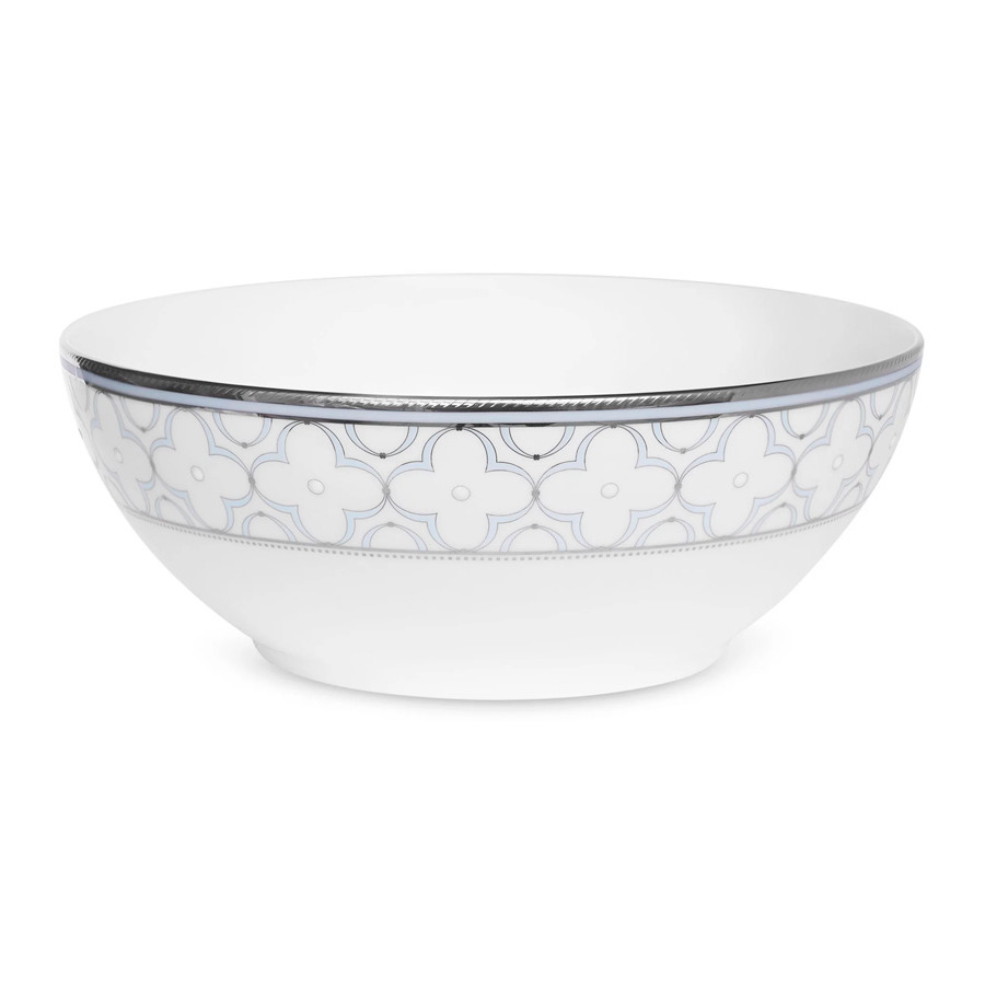 фото Салатник круглый noritake трефолио, платиновый кант 22,4 см