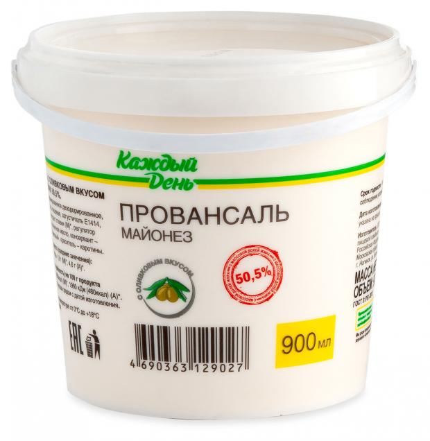 Майонез Провансаль АШАН «Каждый День» с оливковым вкусом 50,5%, 900 мл