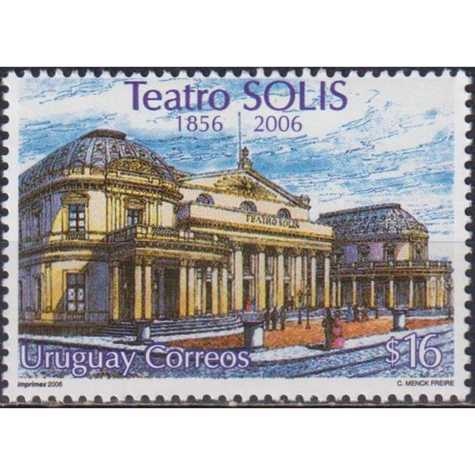 

Почтовые марки Уругвай 150 лет Театру Солис, Монтевидео Театр