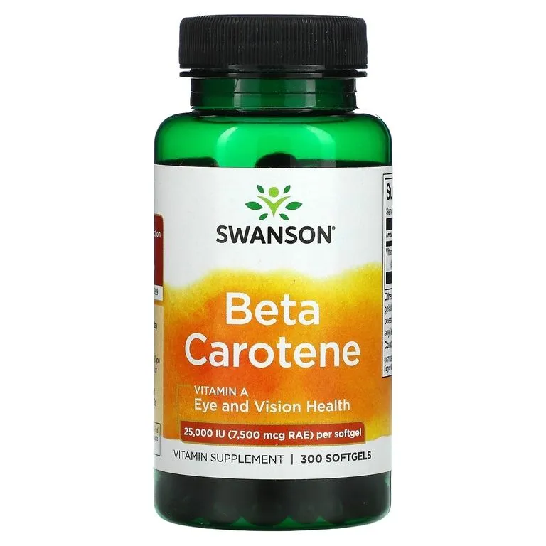 Бета-каротин Swanson Beta Carotene 25 000 МЕ, 7,500 мкг RAE, 300 капсул