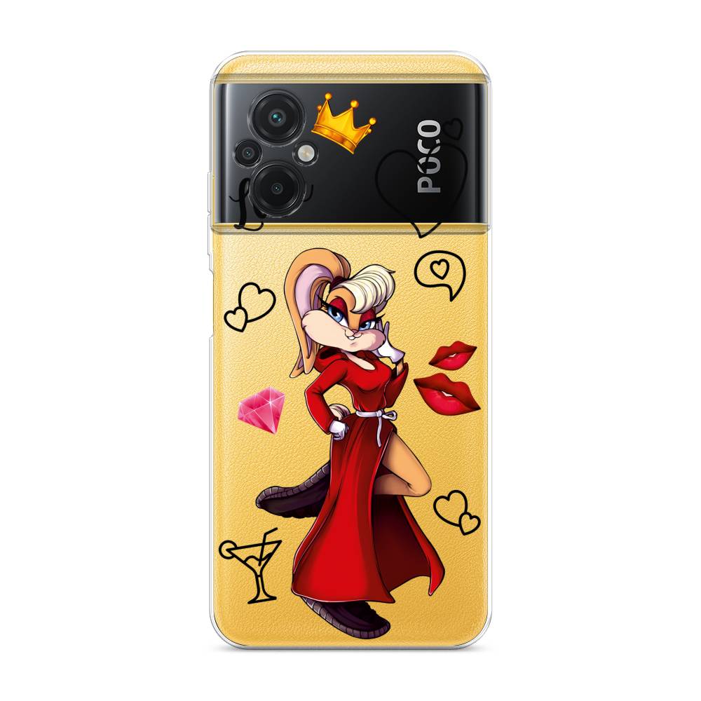 

Чехол на Xiaomi Poco M5 "Rich Lola Bunny", Красный;бежевый;оранжевый, 316450-6