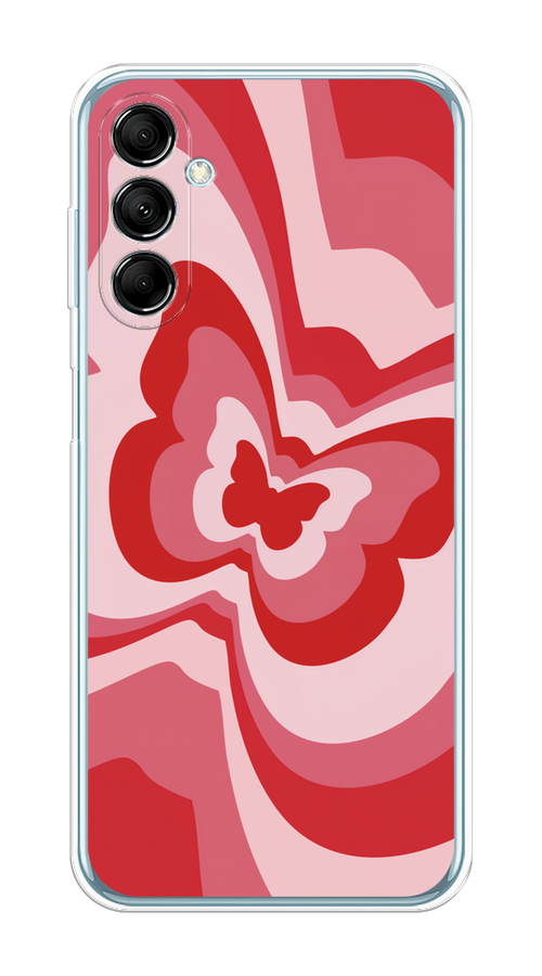 

Чехол на Samsung Galaxy M14 5G "Бабочка в стиле хиппи", Красный;розовый, 2108150-1
