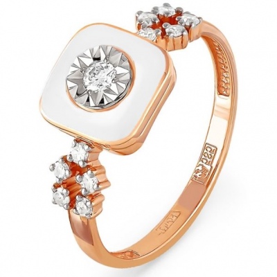 

Кольцо из красного золота с бриллиантом/эмалью р. 16,5 Kabarovsky 11-0803-1010, 11-0803-1010