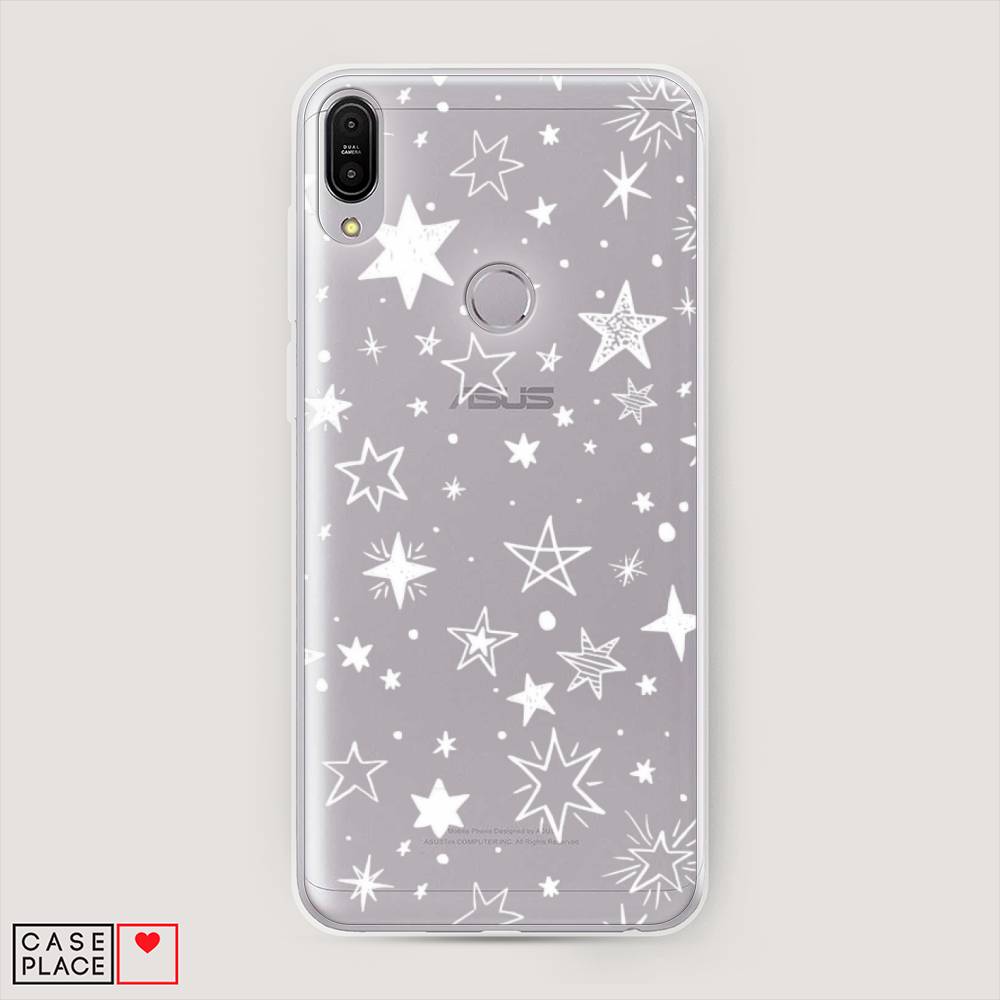 фото Чехол awog "звездочки графика белая" для asus zenfone max pro zb602kl