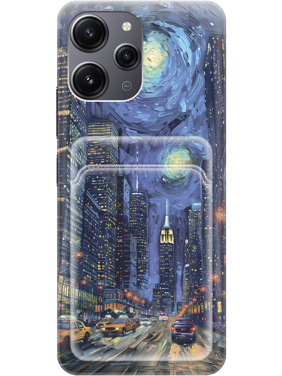 

Силиконовый чехол на Xiaomi Redmi 12 с принтом с карманом для карты прозрачный 782840, Прозрачный;синий;черный, 772621710