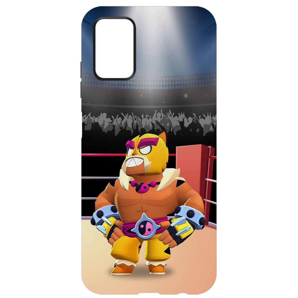 

Чехол-накладка Krutoff Brawl Stars - Эль Тигро для Samsung Galaxy A03s (A037), Черный