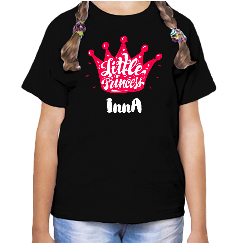 

Футболка девочке черная 28 р-р little princess инна, Черный, fdd_little_princess_inna