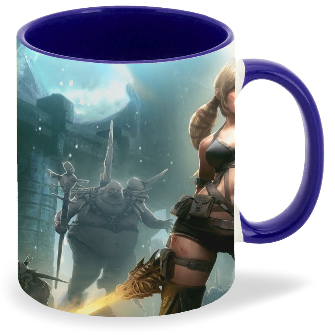 

Кружка CoolPodarok blades of time Девушка с мечами Монстр на фоне, blades of time Девушка с мечами Монстр на фоне