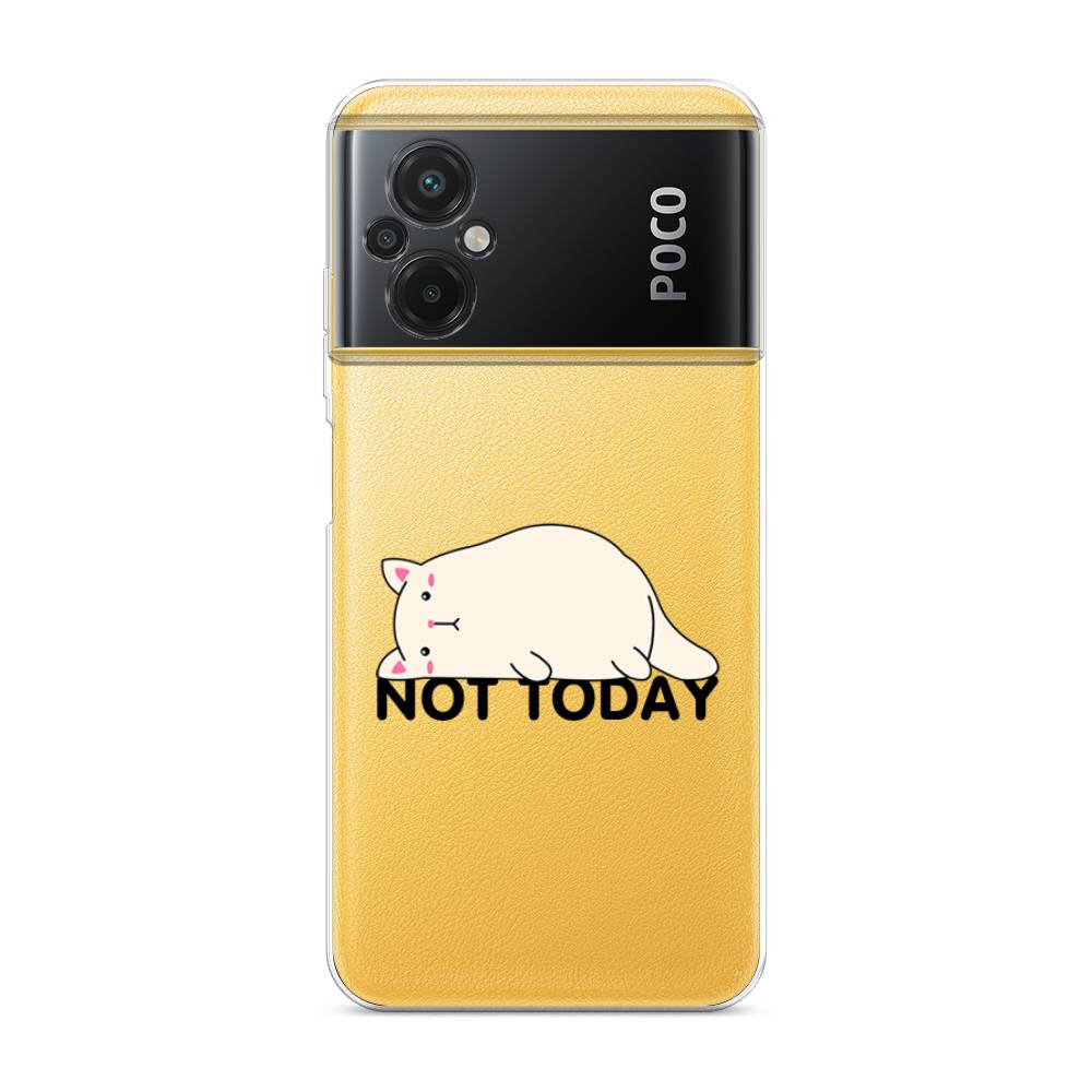 

Чехол на Xiaomi Poco M5 "Cat not today", Белый;розовый;черный, 316450-1