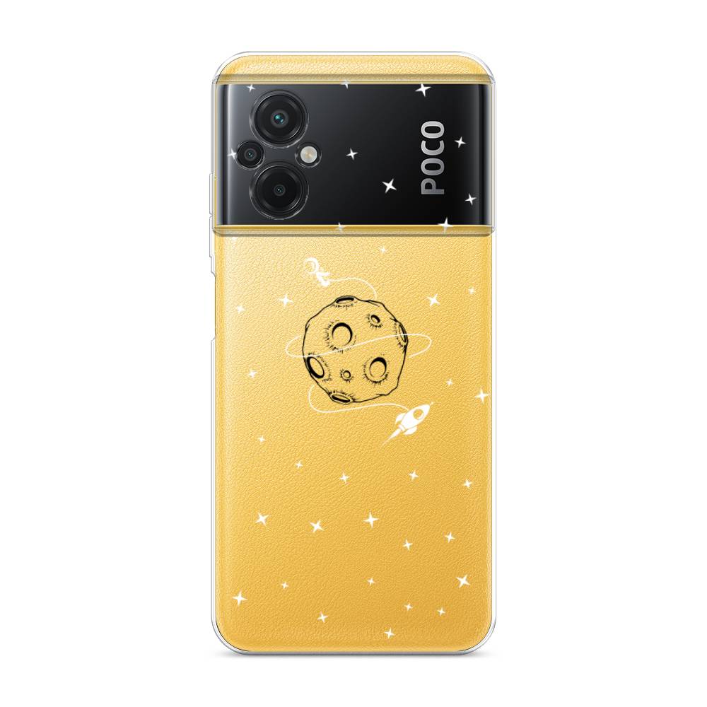

Чехол на Xiaomi Poco M5 "Полет вокруг луны", Белый;серый;черный, 316450-2