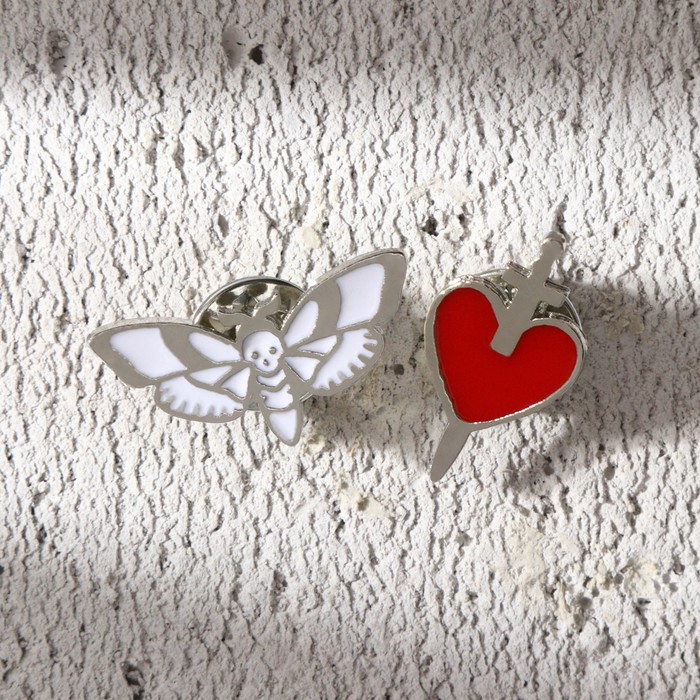 

Булавка Art beauty My heart, 9600892, 7х9 см, Серебристый;белый;красный