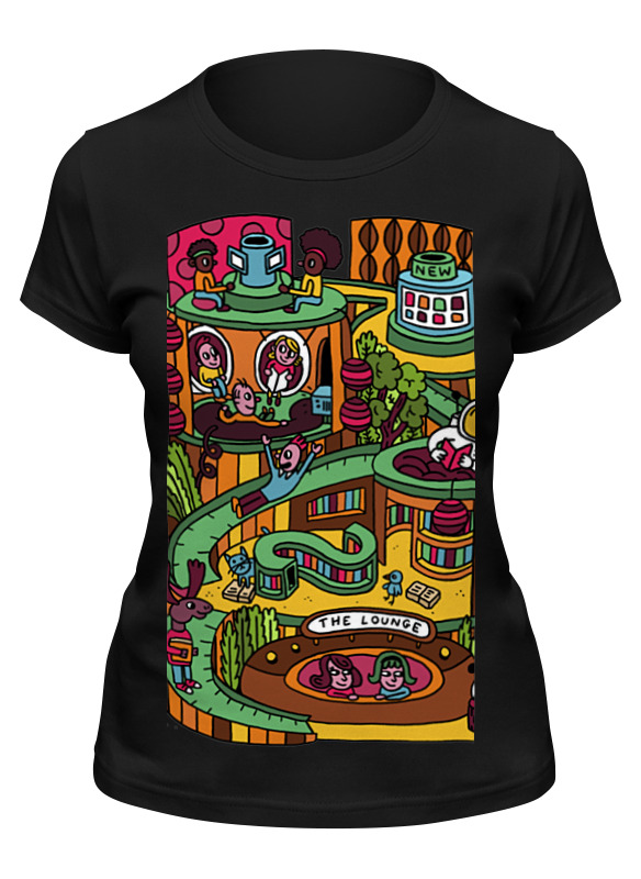 

Футболка женская Printio Let's fun черная 2XL, Черный, Let's fun