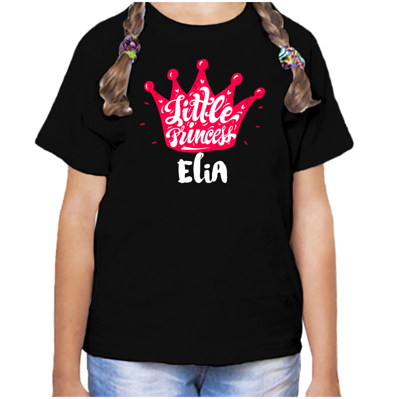 

Футболка девочке черная 32 р-р little princess эля, Черный, fdd_little_princess_Elya