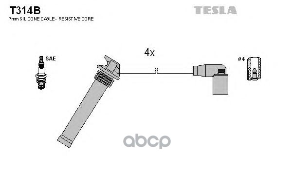 фото Провода зажигания (комплект) tesla t314b