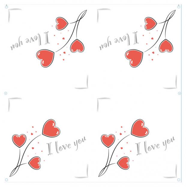 фото Салфетки бумажные i love you 3-слойные 33x33 см, 20 шт nobrand