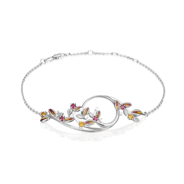 Браслет из серебра с гранатом/цитрином р. 21 PLATINA jewelry 05-0668-00-722-0200-68