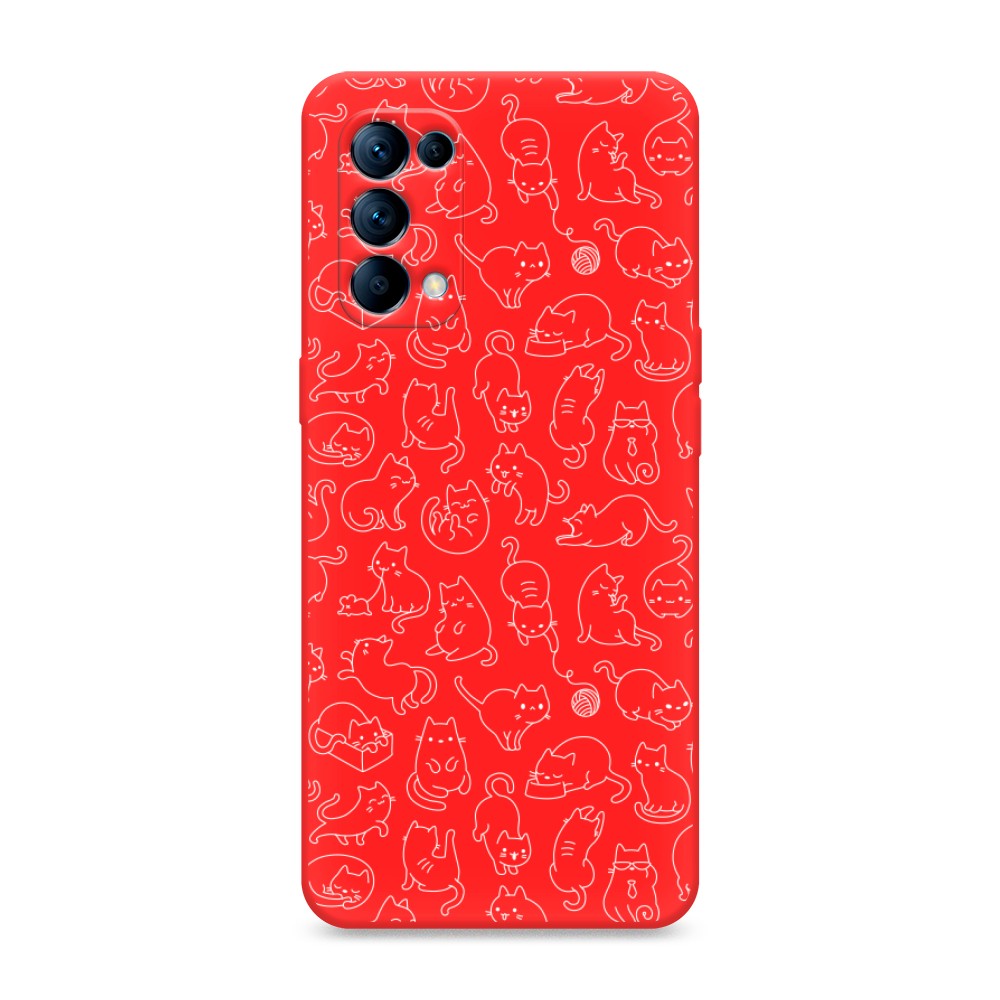 

Чехол Awog на Oppo Reno 5 "Шкодливые котики", Разноцветный, 255253-1