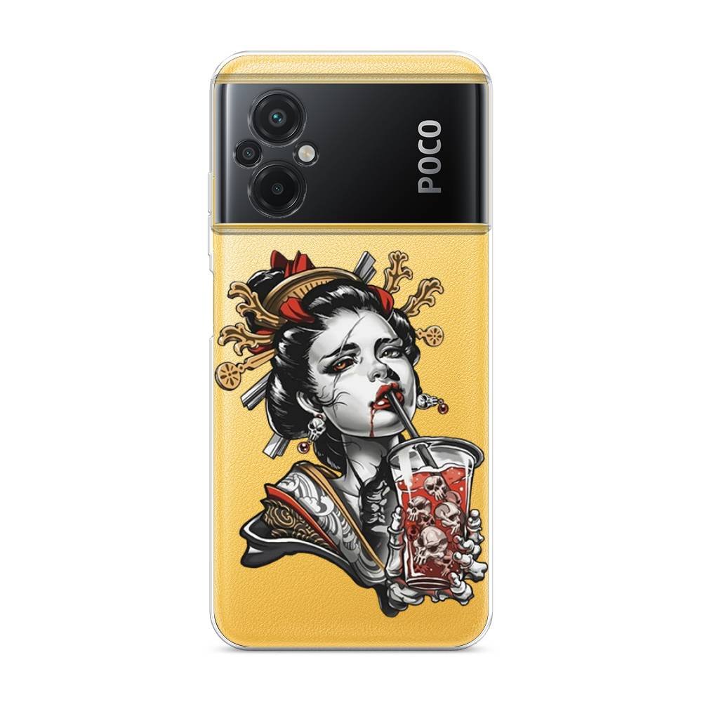 

Чехол на Xiaomi Poco M5 "Опасная гейша", Красный;черный;серый, 316450-4