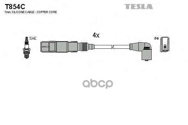 фото Провода зажигания (комплект) tesla t854c