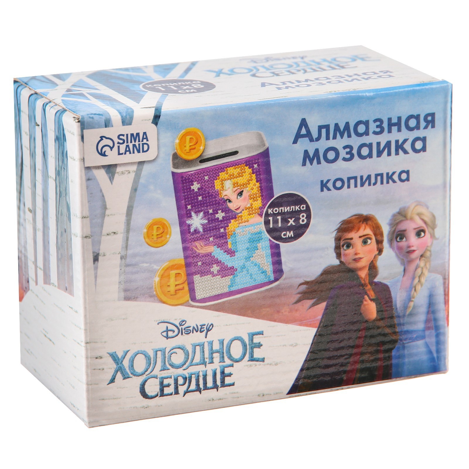 

Алмазная мозаика на копилке Disney Эльза, 11,5х8,5 см, Эльза