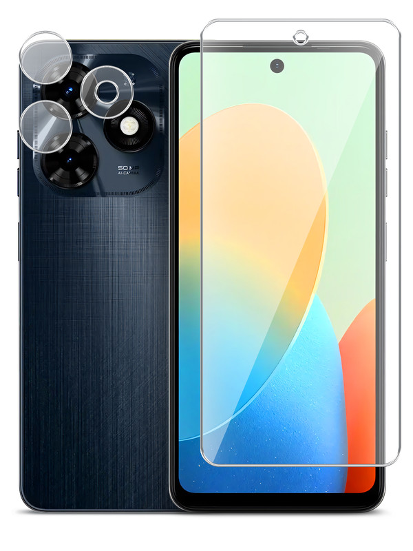 

Гибридное защитное стекло Brozo на экран и камеру Tecno Spark 20C, Tecno Spark 20C