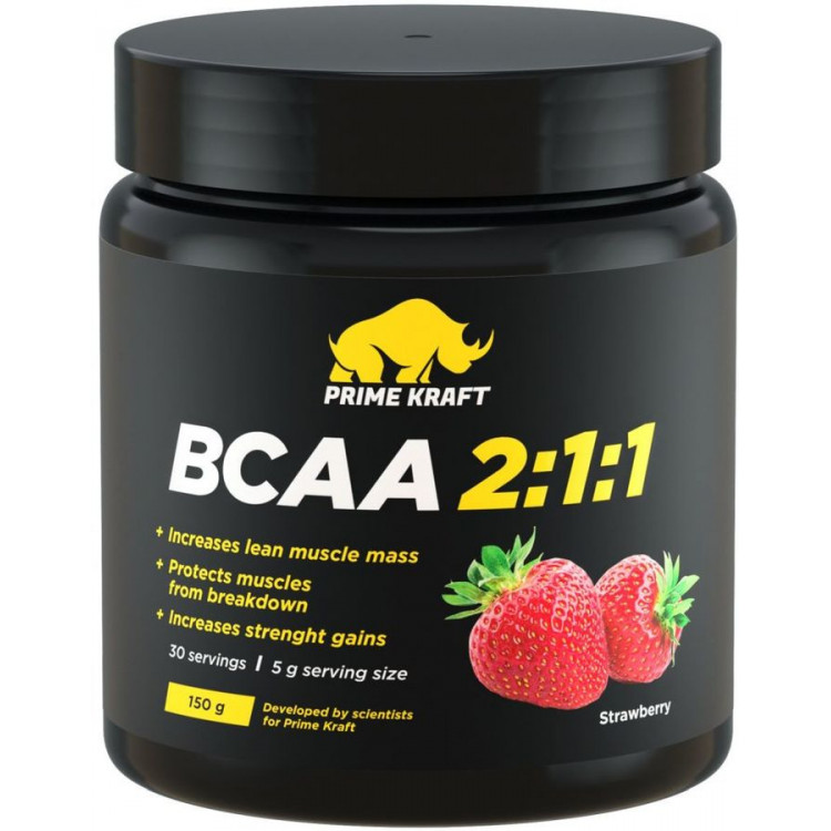 PrimeKraft BCAA 2:1:1, 150 г, вкус: клубника