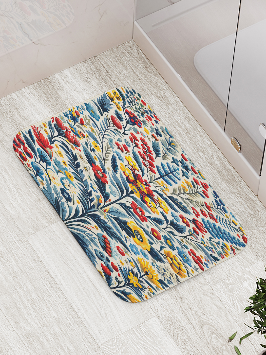 

Коврик для ванной и туалета мягкий JoyArty "Узорчатые цветы", bath_sd2440