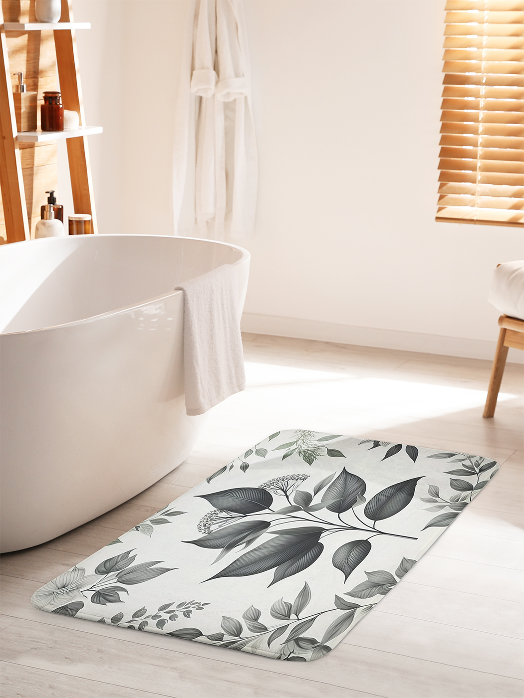 

Коврик для ванной туалета душа JoyArty "Графитовые листья", bath_sd3403_60x100