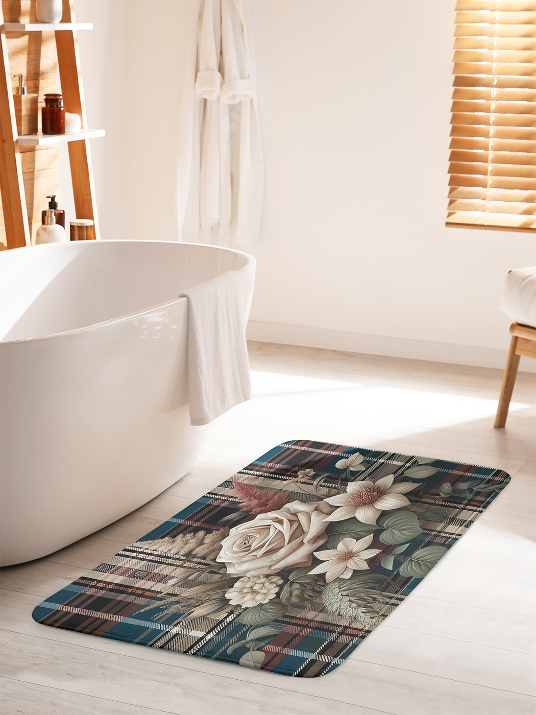 

Коврик для ванной туалета душа JoyArty "Букет на клеточке", bath_sd3398_60x100