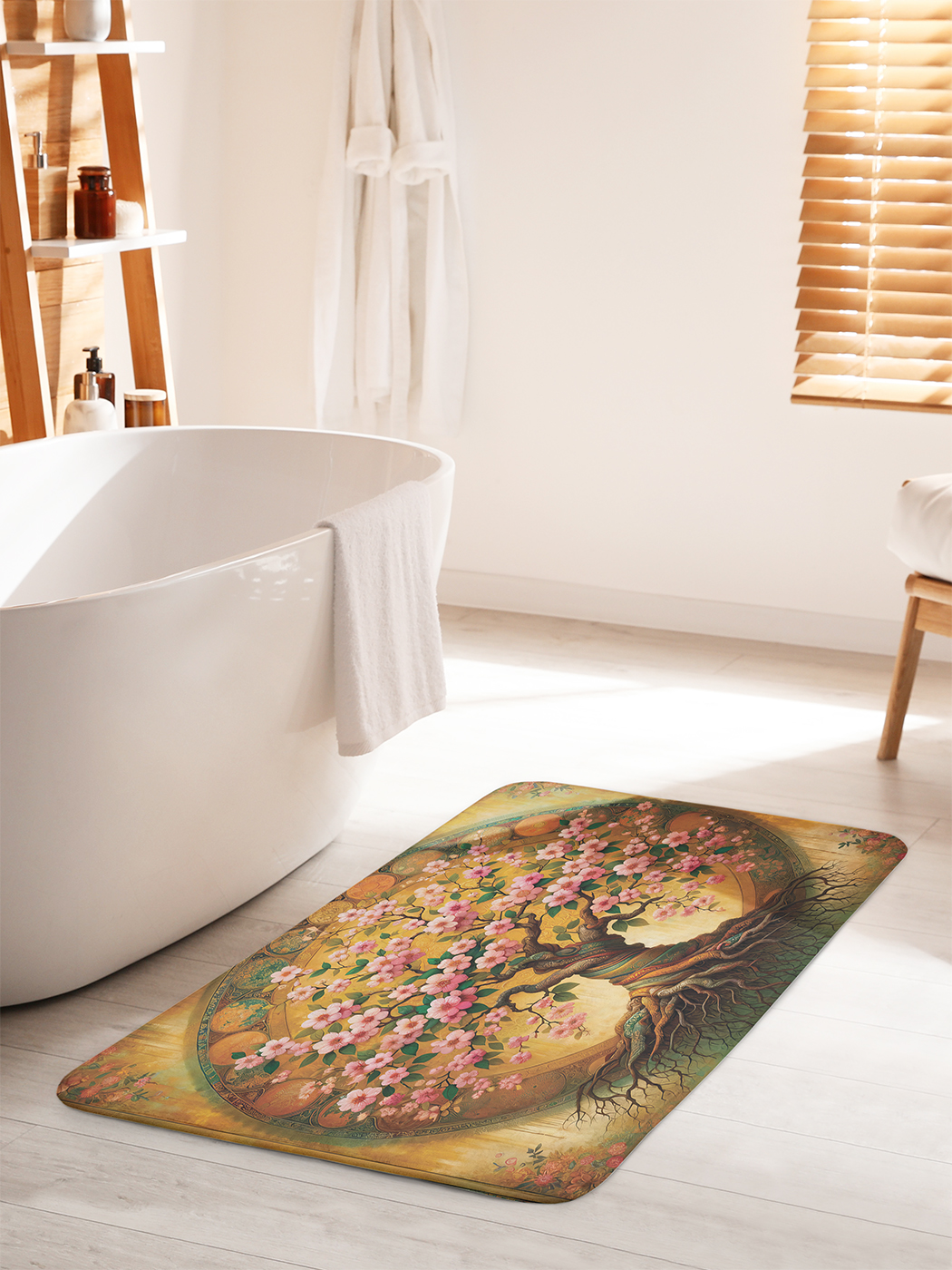 

Коврик для ванной туалета душа JoyArty "Дерево цветет", bath_sd2895_60x100
