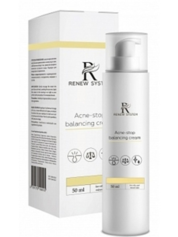 Купить Крем Renew SysteКрем Acne-Stop Balancing Cream для проблемной кожи против высыпаний, 50 мл, Renew System